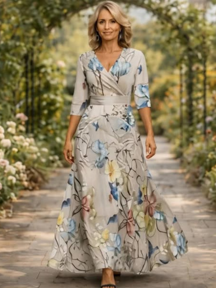 Lillian™ | Robe Maxi Fluide Style Wrap