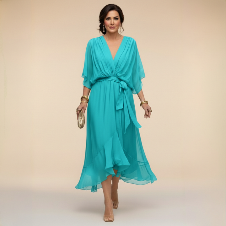 Jessica - Robe Élégante à Décolleté en V Flottant