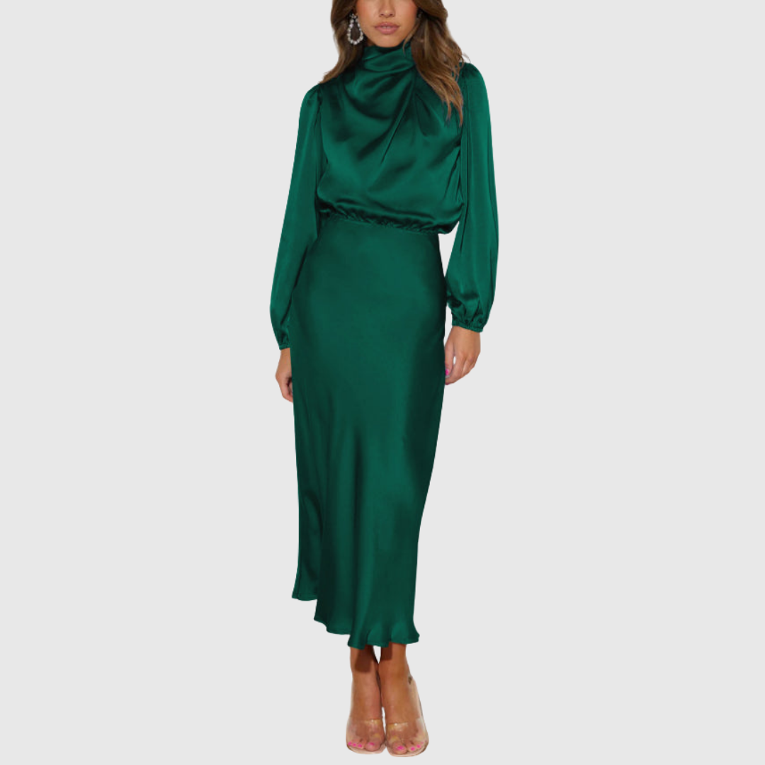 Maristella | Robe Maxi en Satin de Luxe