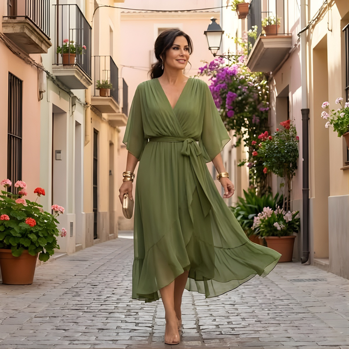 Jessica - Robe Élégante à Décolleté en V Flottant