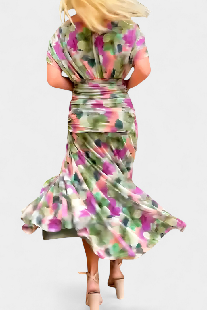 Freya - Robe Fleurie Fluide à Col V
