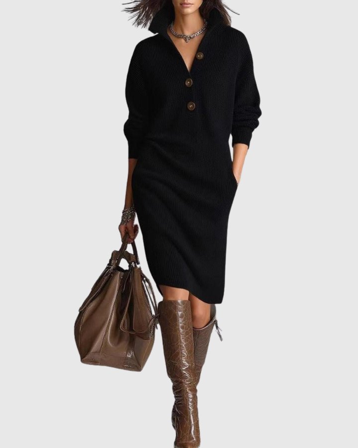 Arianell | Robe Midi Tricotée en Laine Pure pour l'Hiver