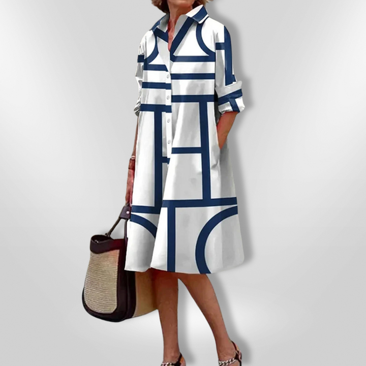 Camilla | Robe Midi avec Design Géométrique