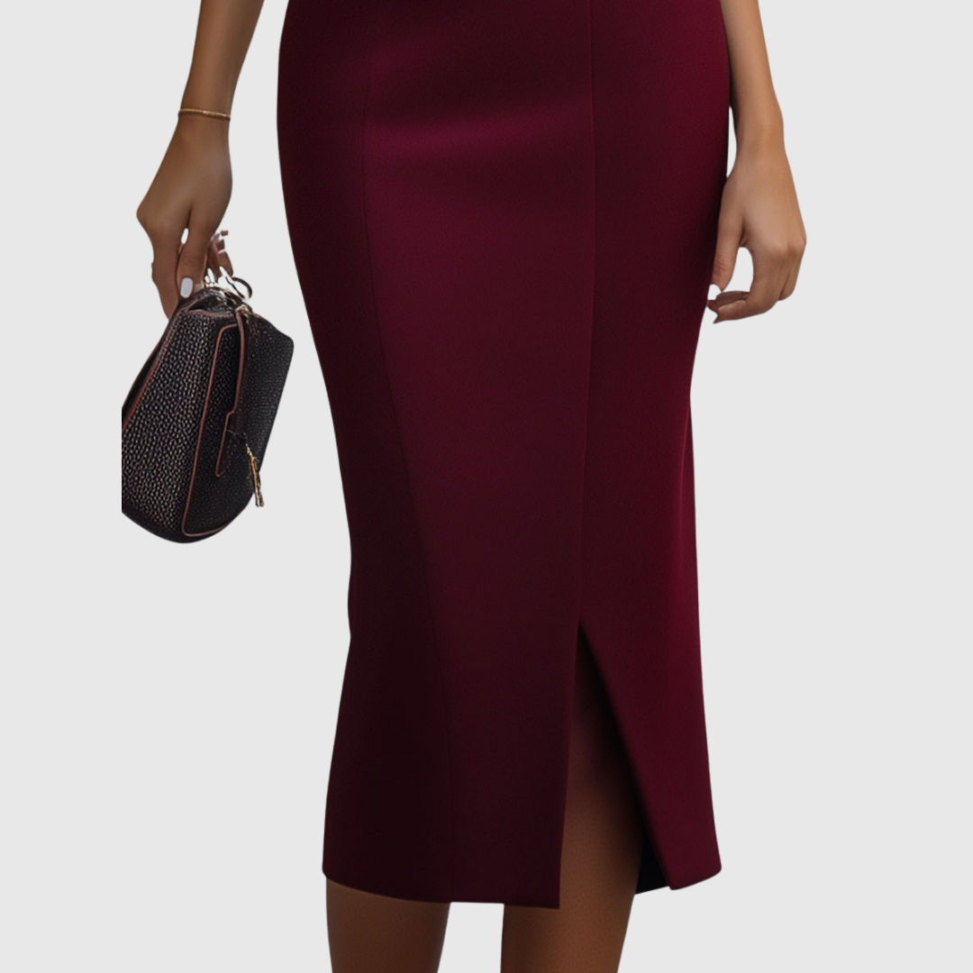 Ruby | Robe Midi Sans Manches Bourgogne