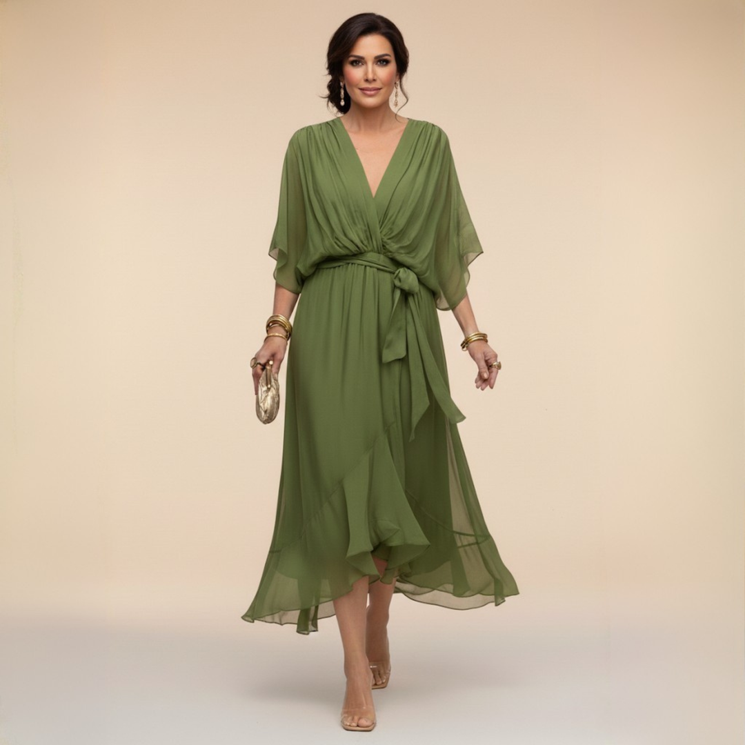 Jessica - Robe Élégante à Décolleté en V Flottant