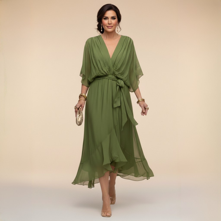 Jessica - Robe Élégante à Décolleté en V Flottant