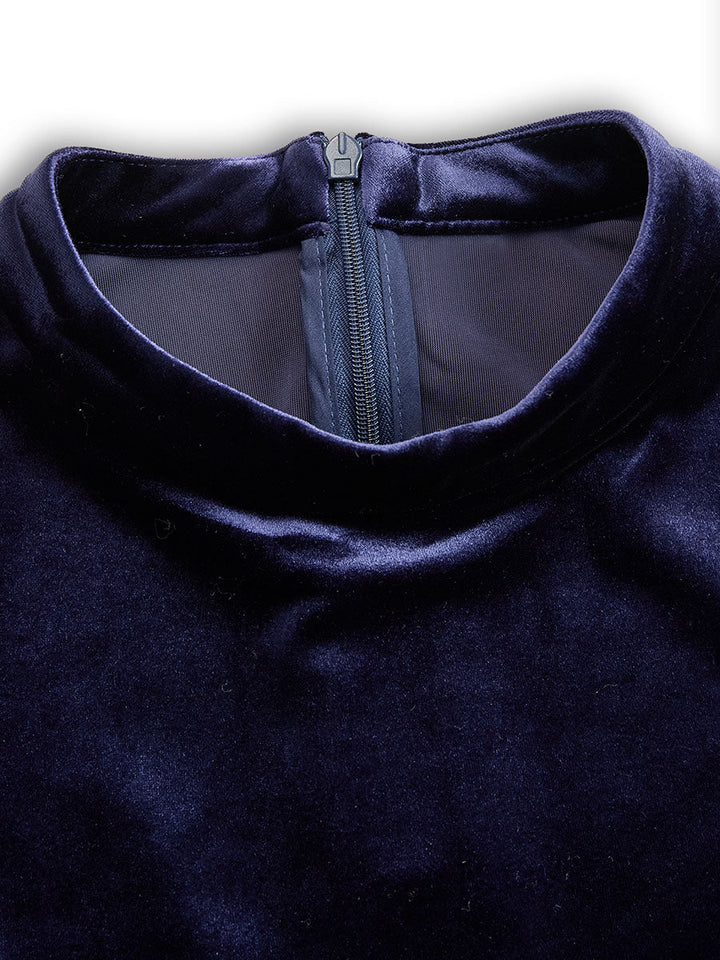 Sibella - Robe Midi à Manches Longues Marine