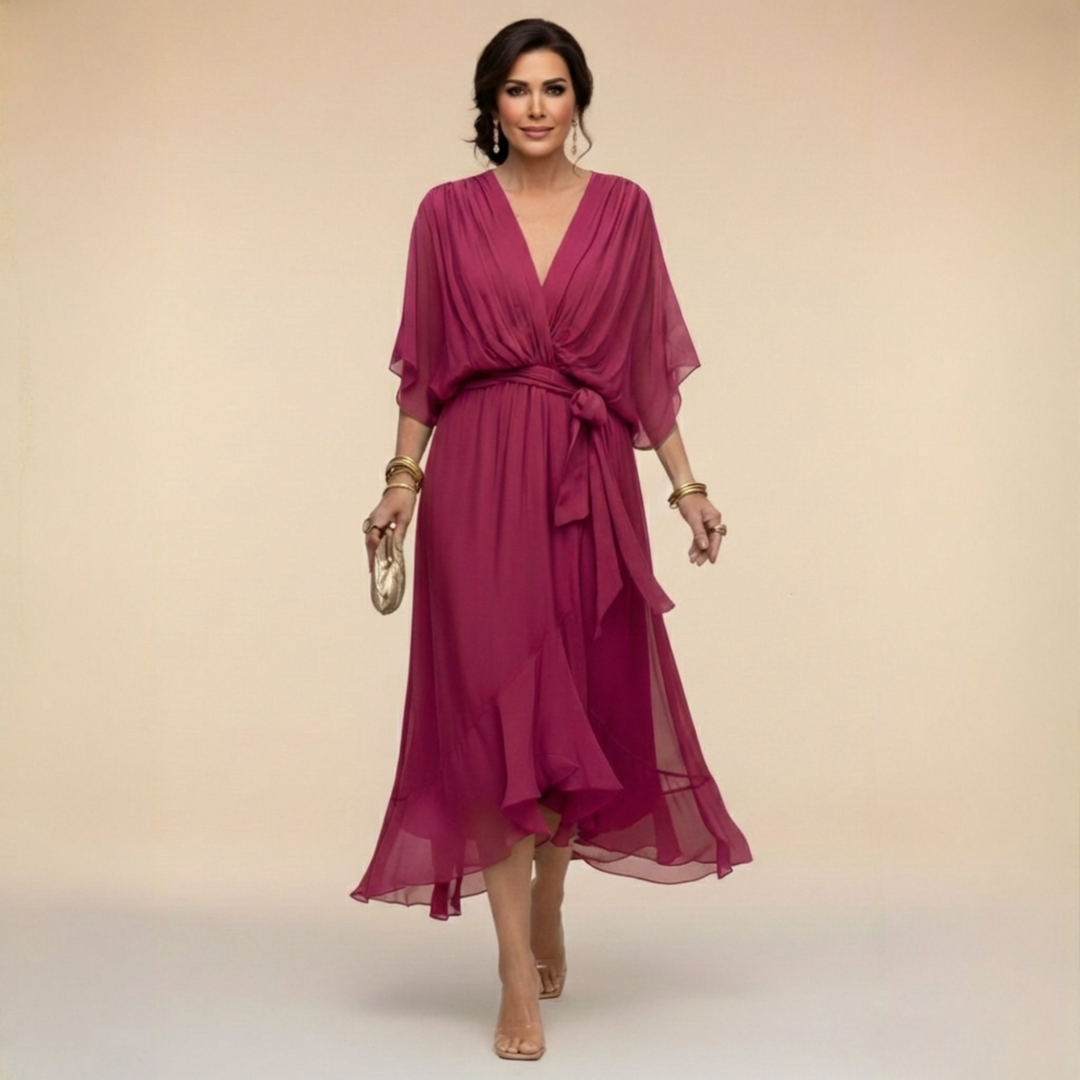 Jessica - Robe Élégante à Décolleté en V Flottant