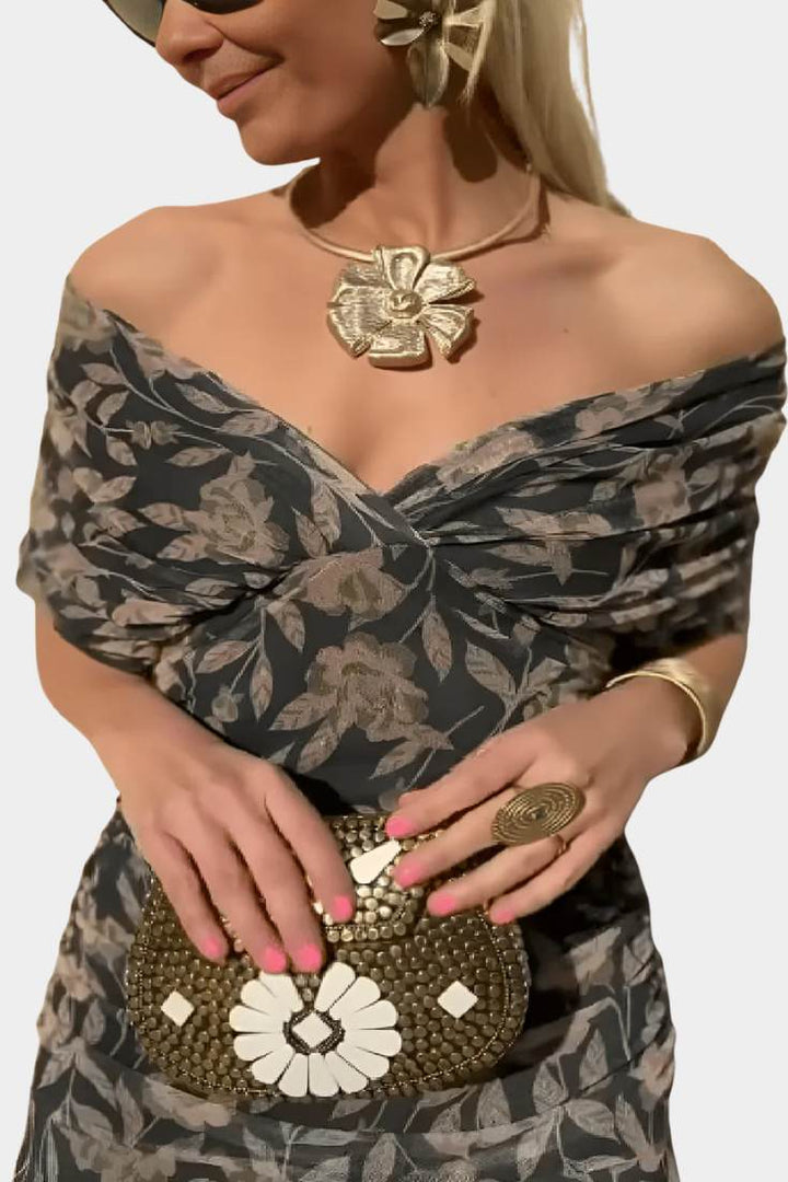 Sophia - Robe Plissée Florale Élégante