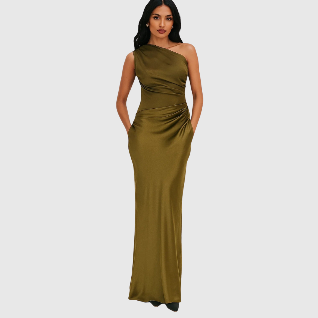 Elara | Robe de Soirée Asymétrique en Satin