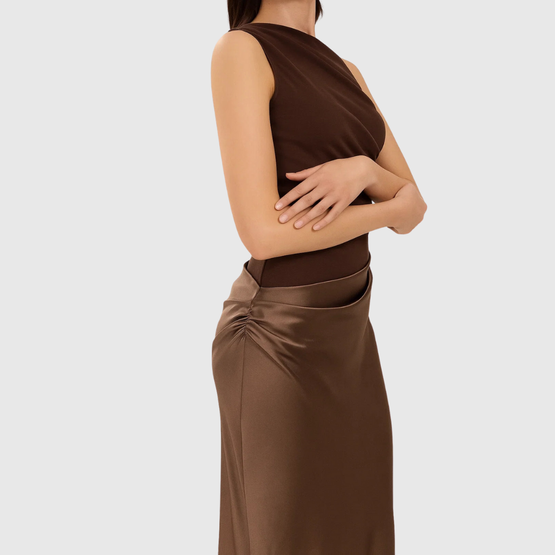 Elara | Robe de Soirée Asymétrique en Satin