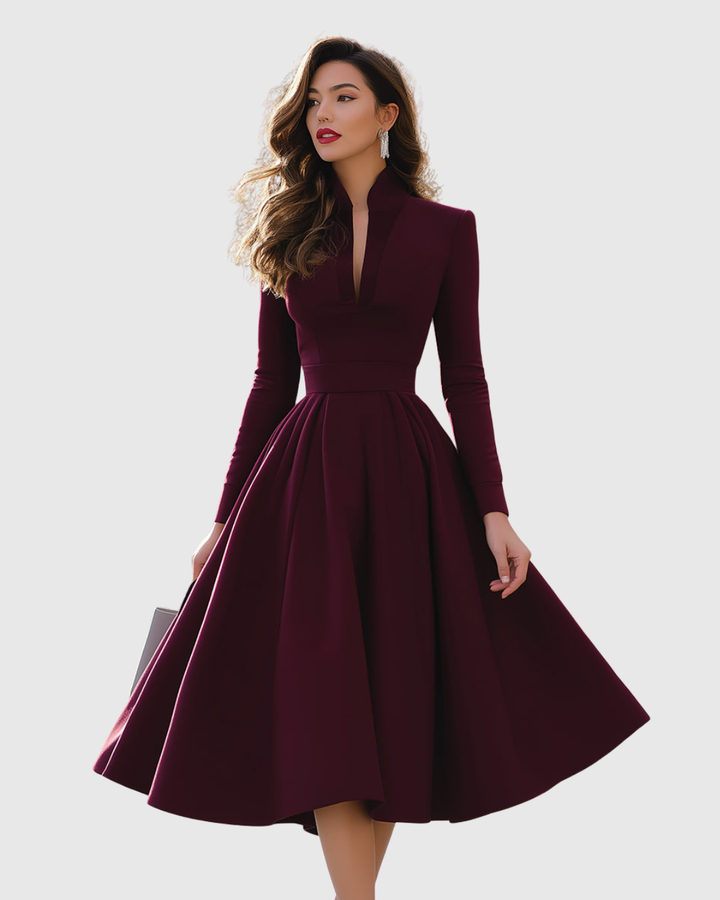 Avelina - Robe Midi à Encolure en V