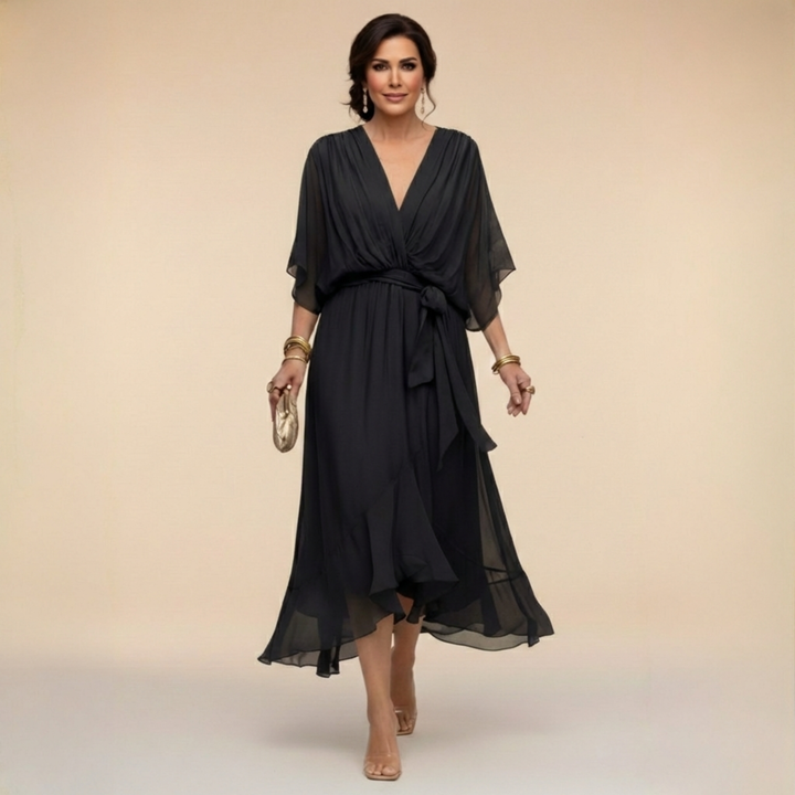 Jessica - Robe Élégante à Décolleté en V Flottant