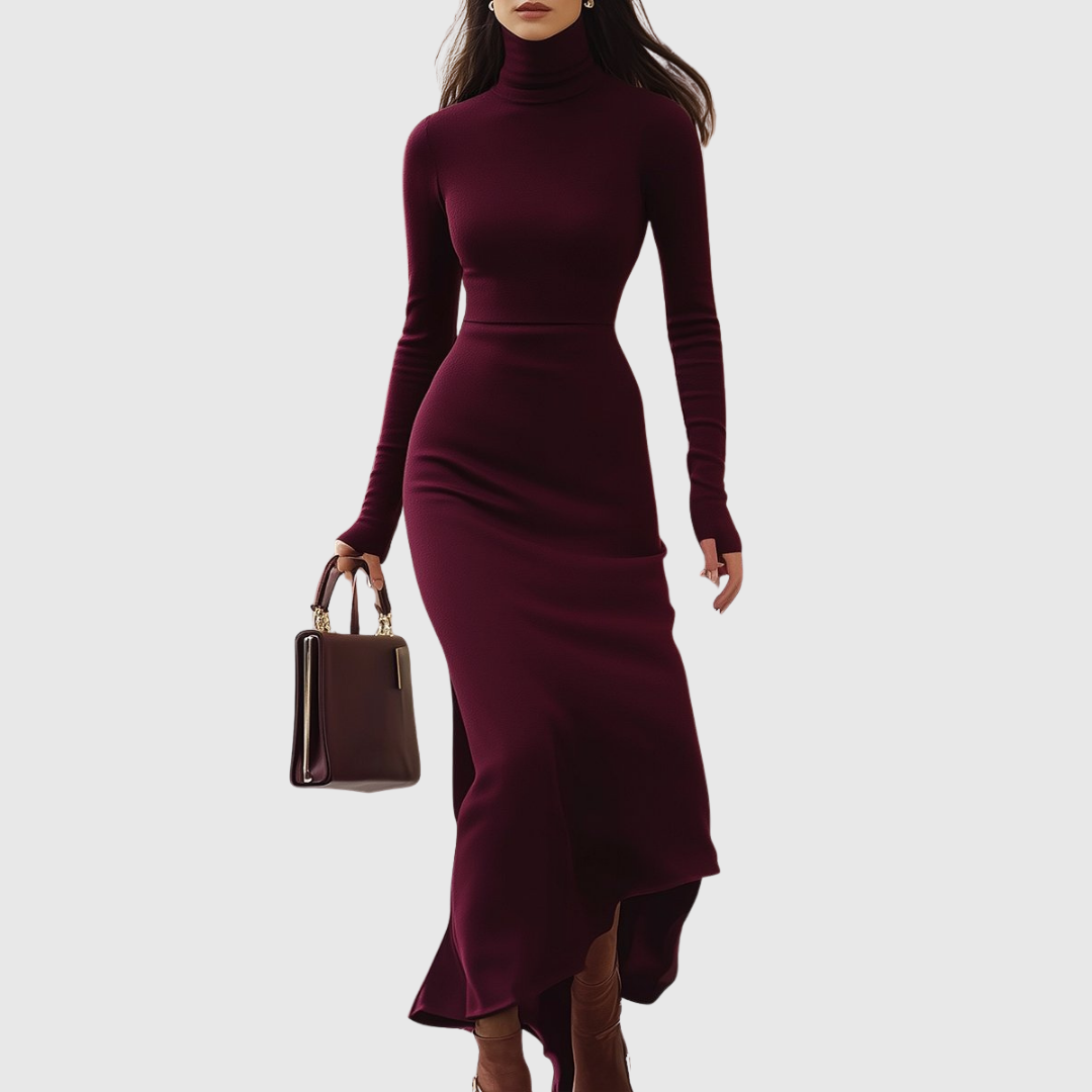 Isabelle | Robe Turtleneck Bourgogne