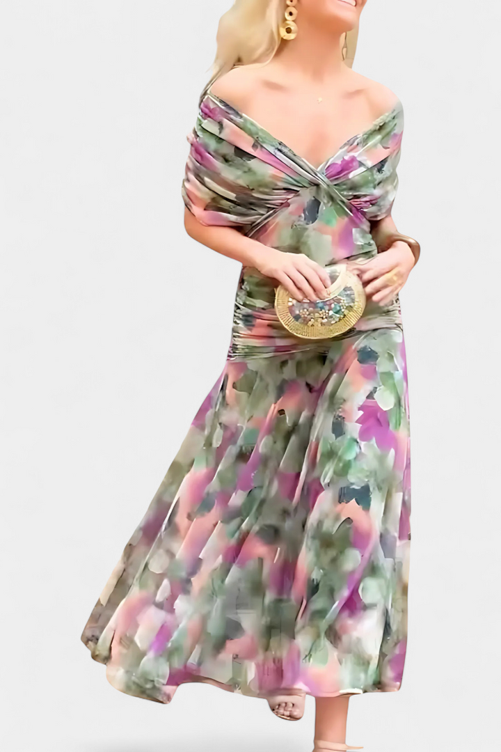 Freya - Robe Fleurie Fluide à Col V