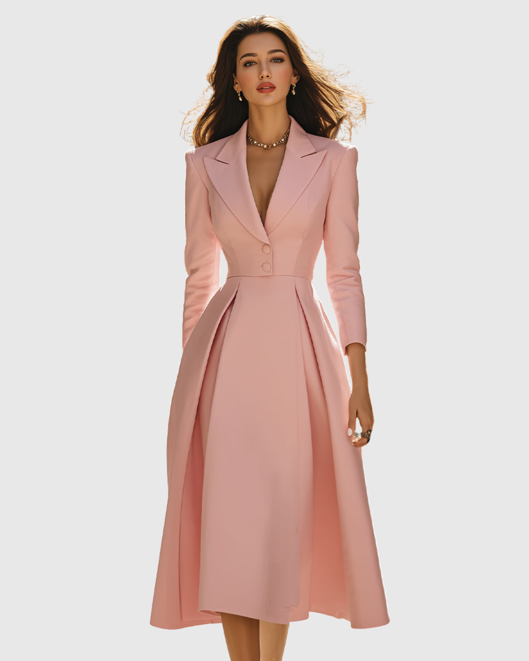 Ceryth - Robe Midi Blazer Plissée Élégante