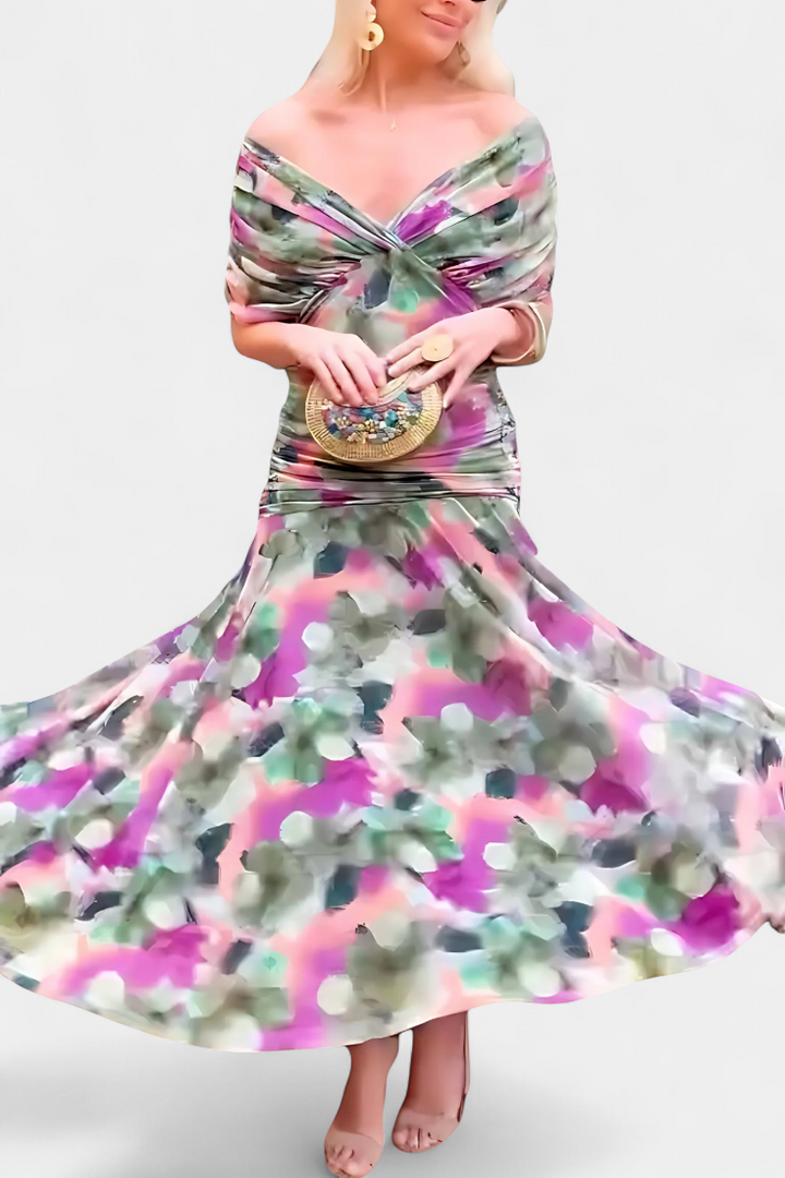 Freya - Robe Fleurie Fluide à Col V