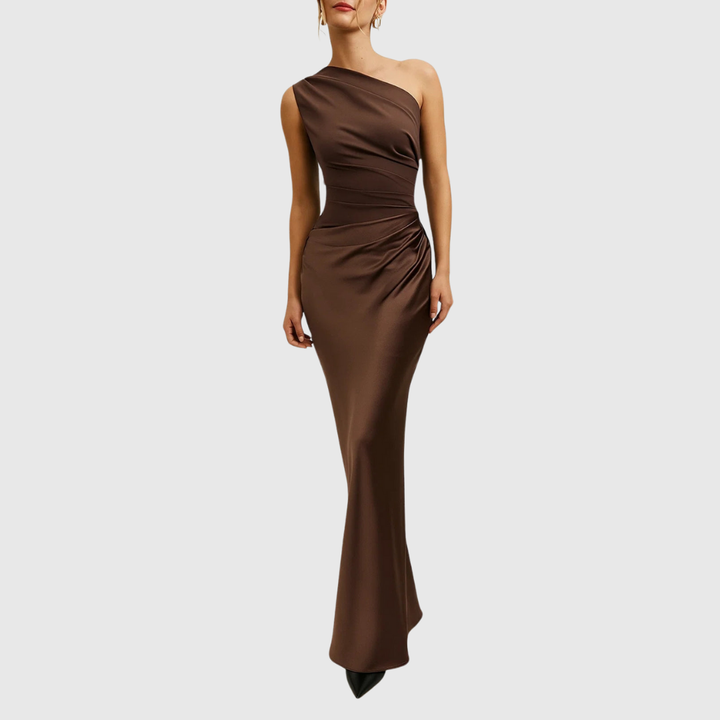 Elara | Robe de Soirée Asymétrique en Satin