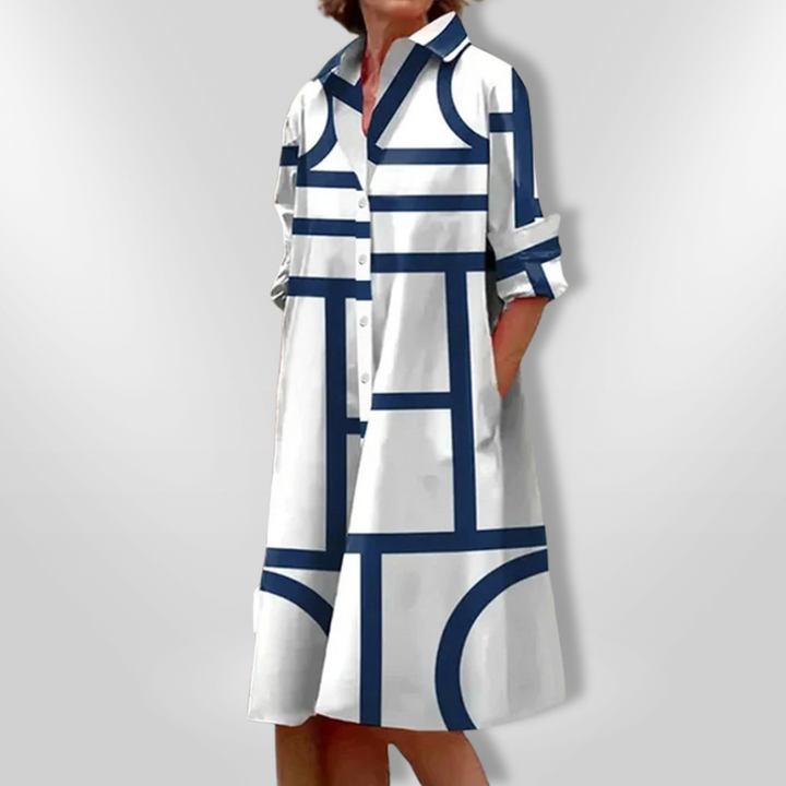 Camilla | Robe Midi avec Design Géométrique