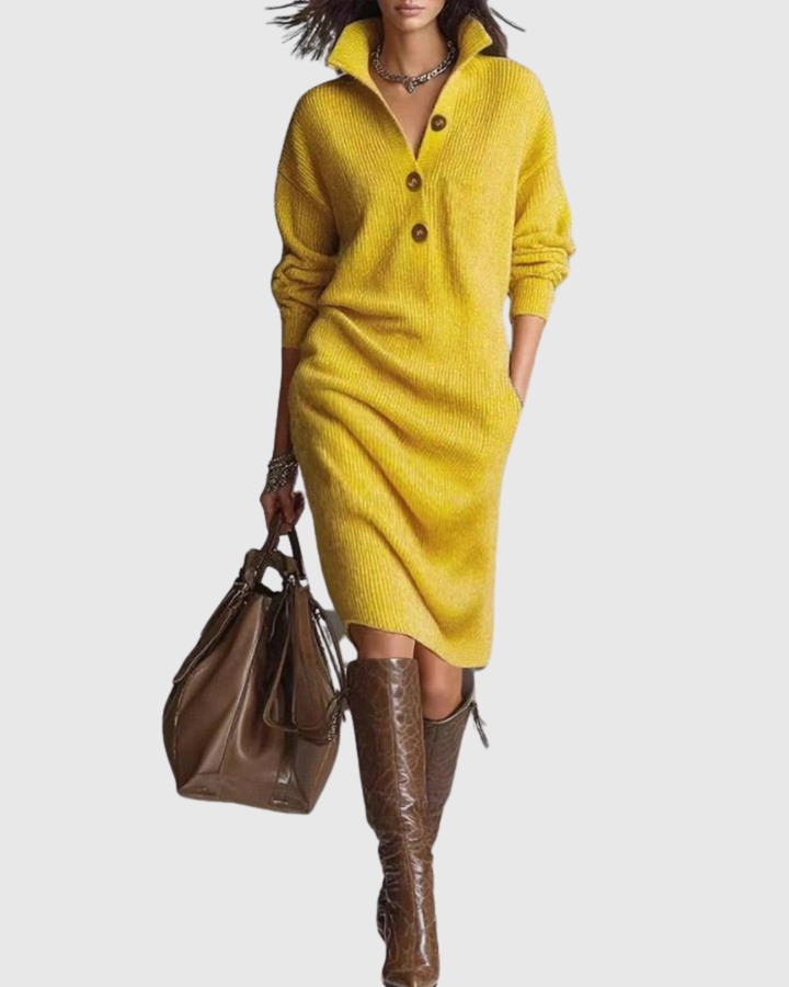 Arianell | Robe Midi Tricotée en Laine Pure pour l'Hiver