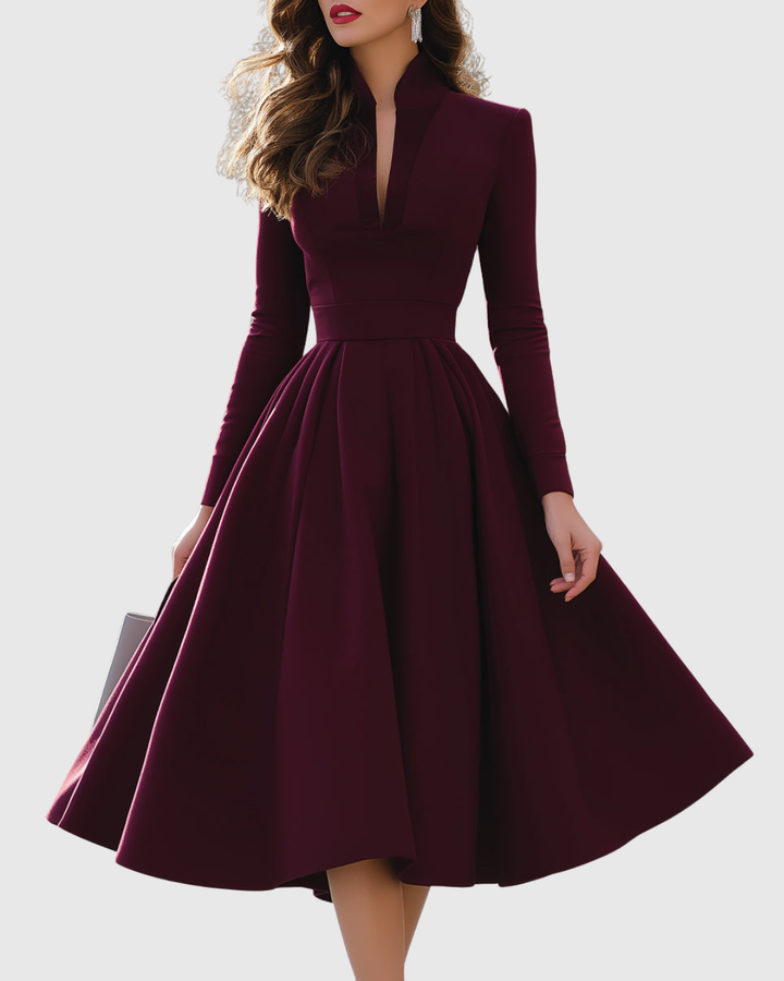 Avelina - Robe Midi à Encolure en V