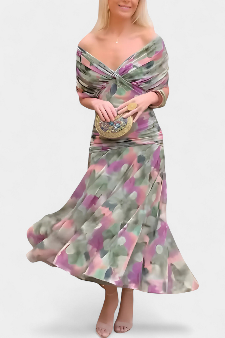 Freya - Robe Fleurie Fluide à Col V