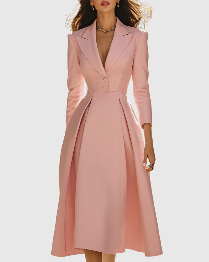 Ceryth - Robe Midi Blazer Plissée Élégante