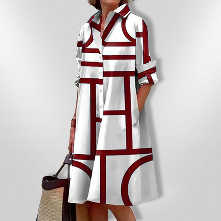 Camilla | Robe Midi avec Design Géométrique
