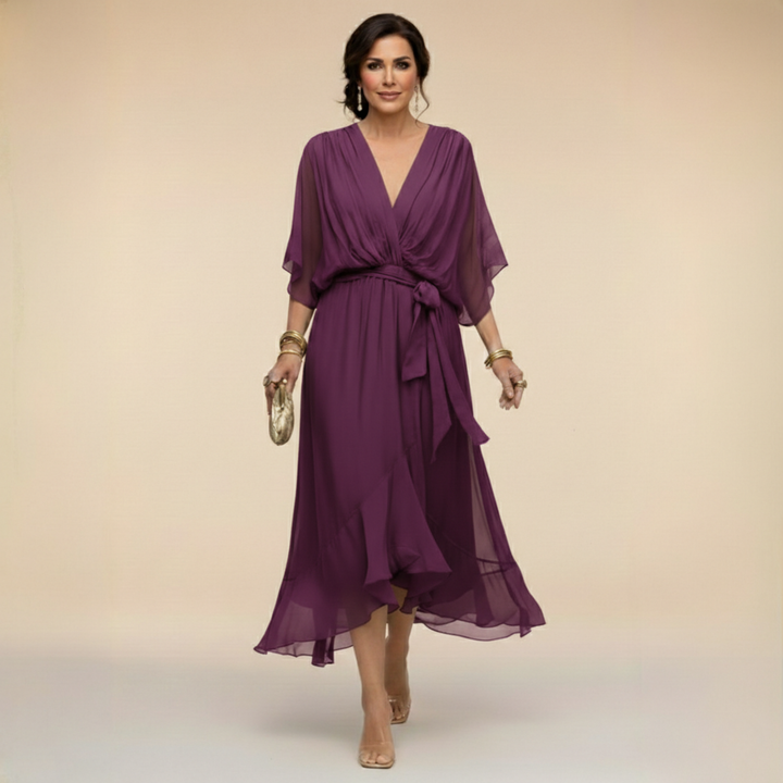 Jessica - Robe Élégante à Décolleté en V Flottant