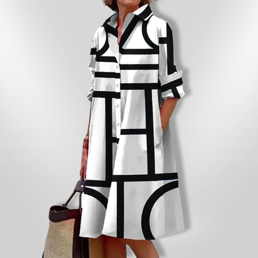 Camilla | Robe Midi avec Design Géométrique