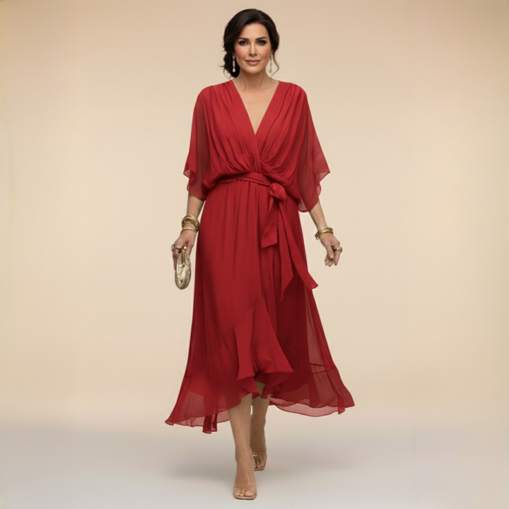 Jessica - Robe Élégante à Décolleté en V Flottant