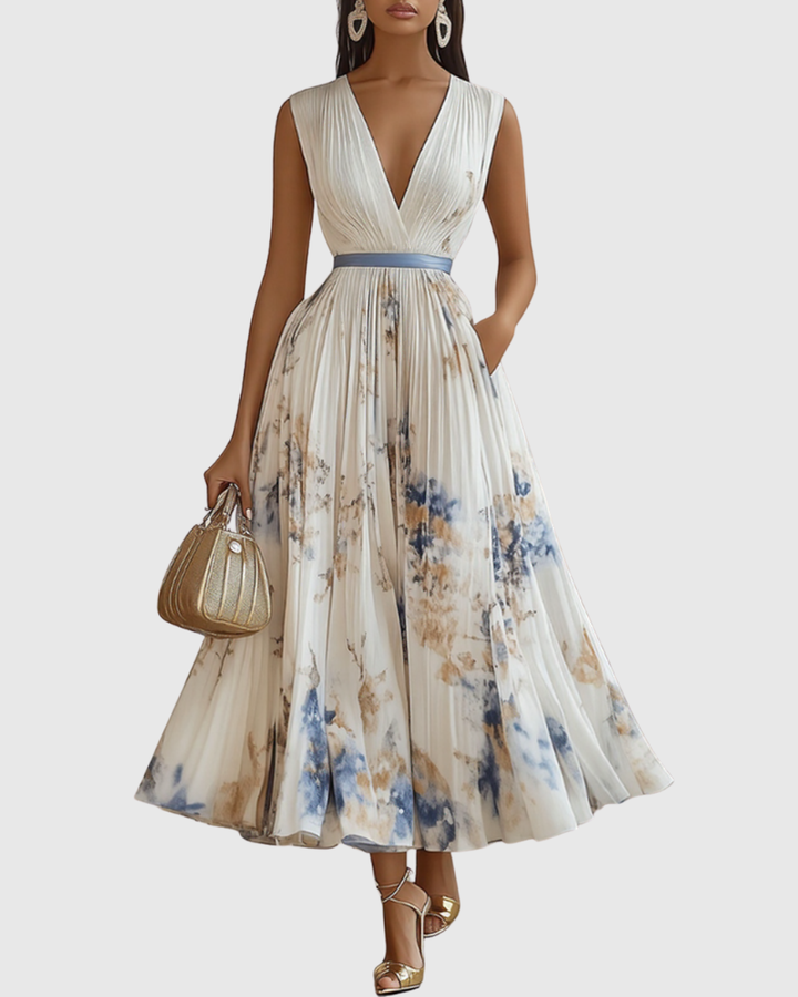Rowella - Robe Maxi Plissée Élégante