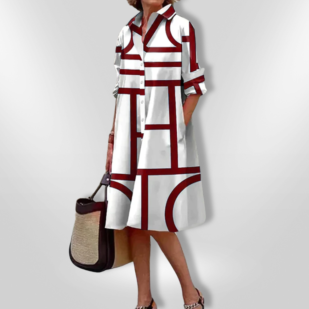 Camilla | Robe Midi avec Design Géométrique