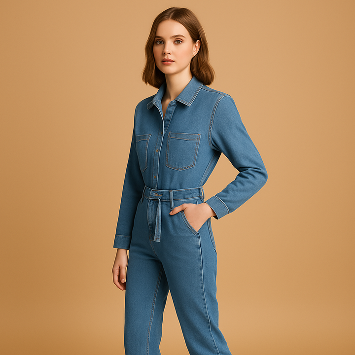 Léna™ | Denim Bleu Structuré