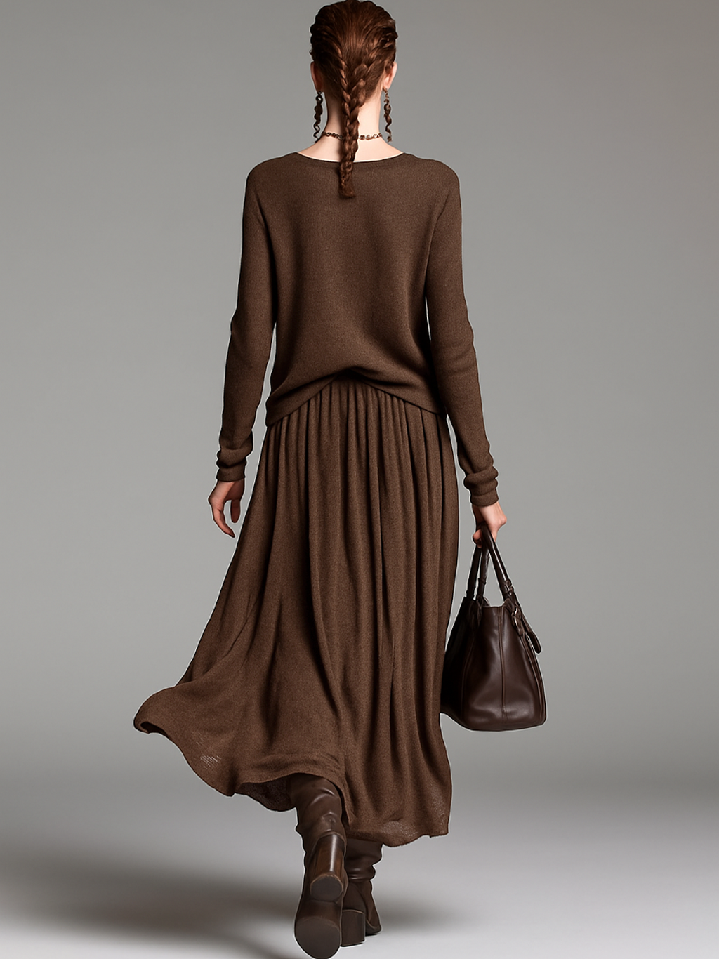 Ensemble jupe et pull col rond