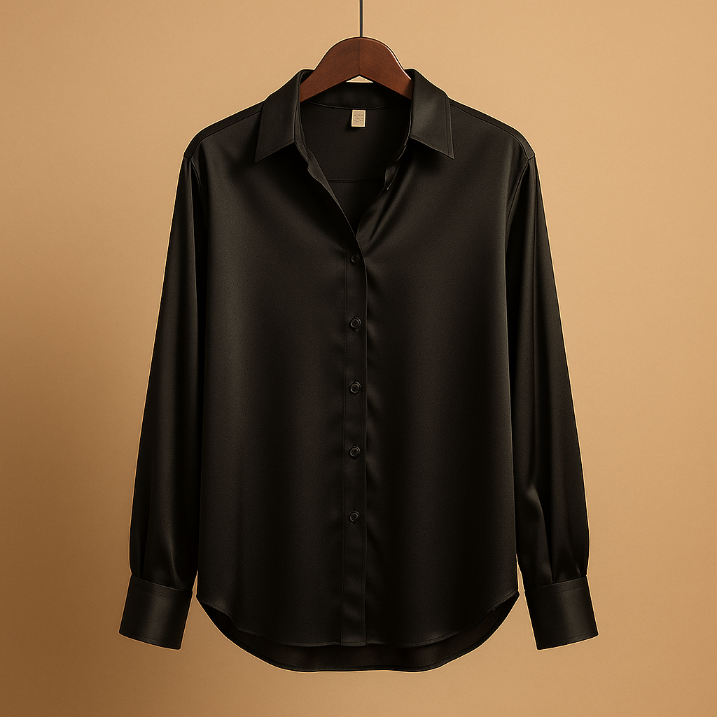 Blandine™ | Blouse Satin Col Rabattu
