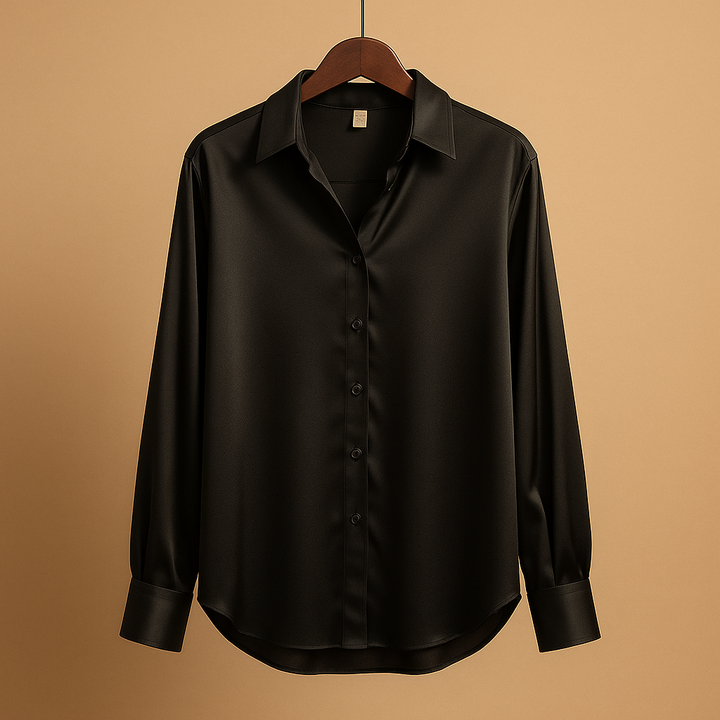 Blandine™ | Blouse Satin Col Rabattu