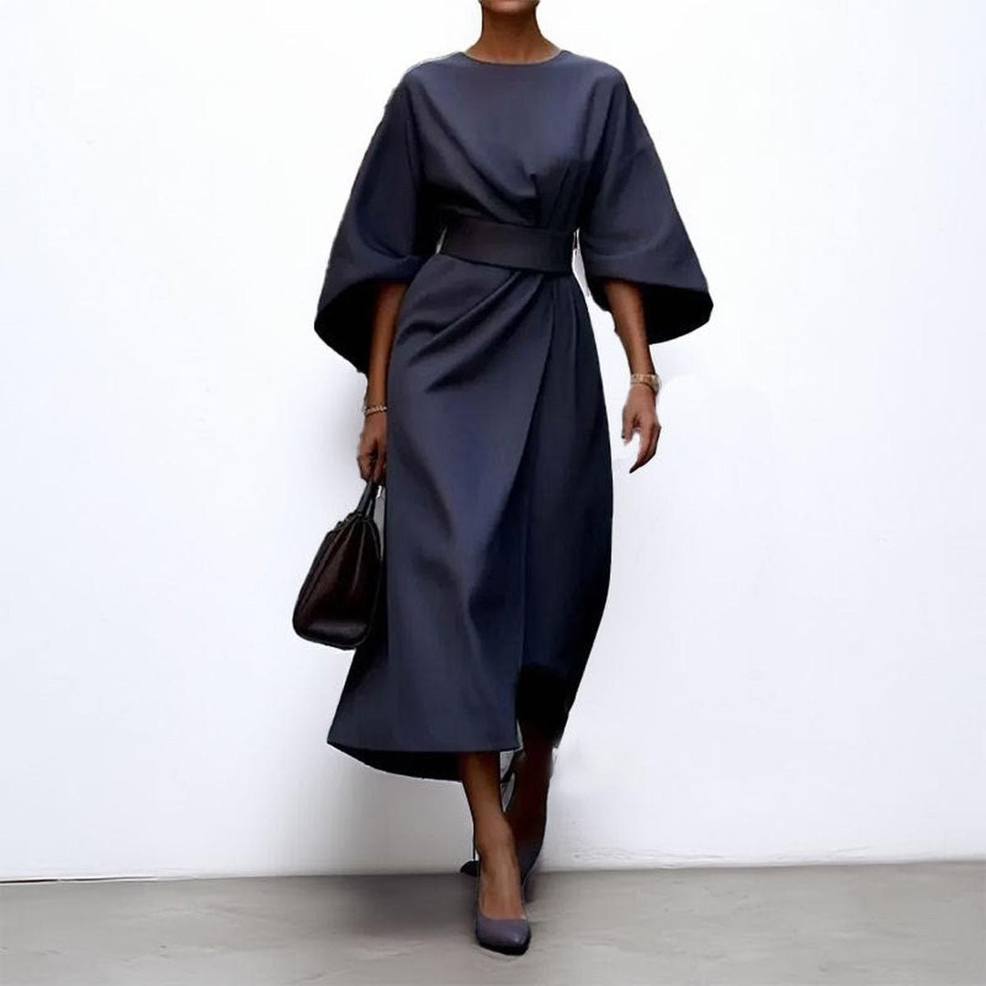 Eldra - Robe Maxi à Manches Papillon en Satin