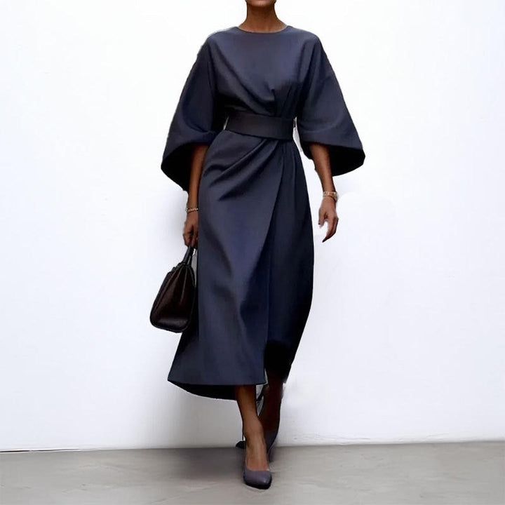 Eldra - Robe Maxi à Manches Papillon en Satin