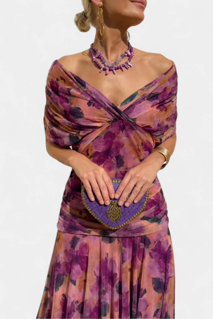 Freya - Robe Fleurie Fluide à Col V
