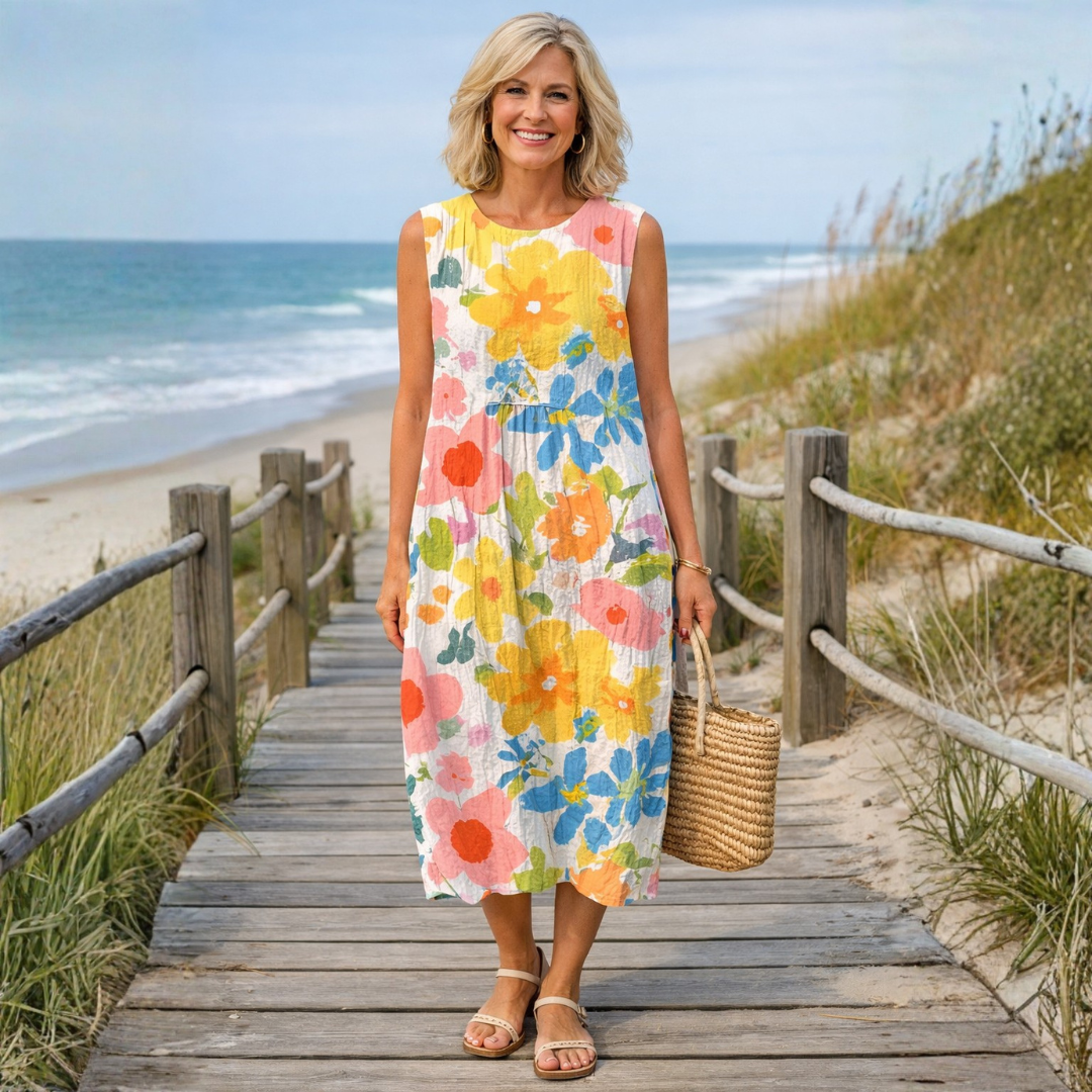 Ella | Robe Midi Fleurie Pastel