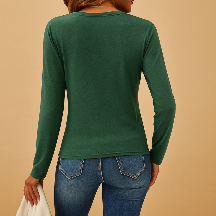 Isaline™ | T-Shirt Col V Manches Longues
