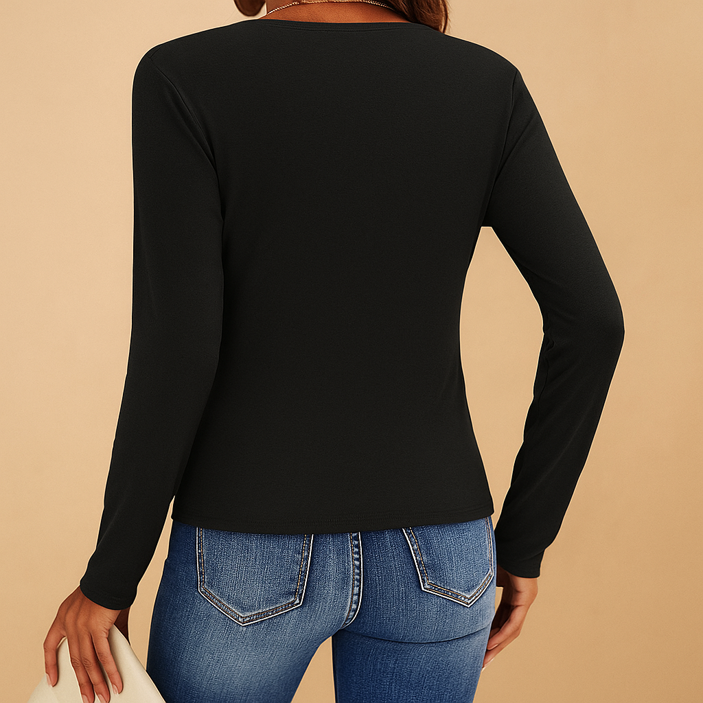 Isaline™ | T-Shirt Col V Manches Longues