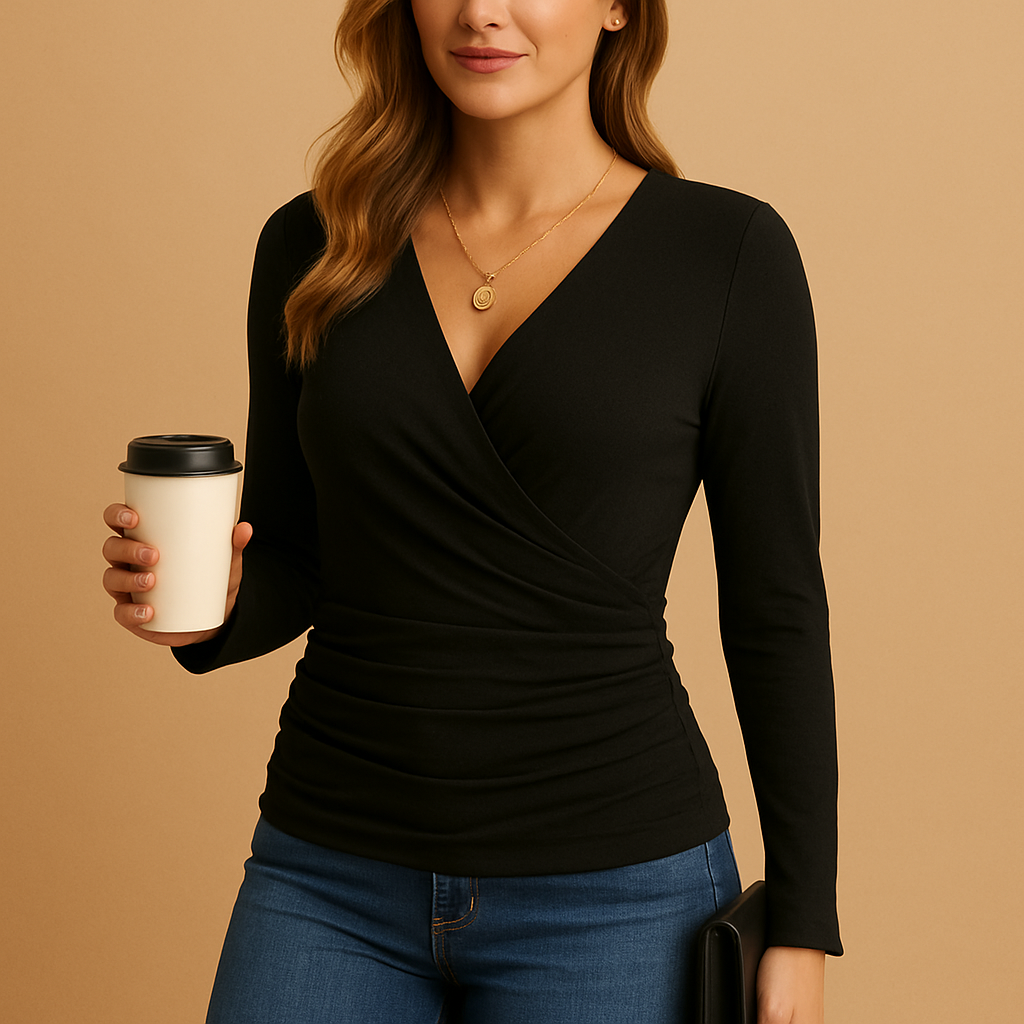 Isaline™ | T-Shirt Col V Manches Longues