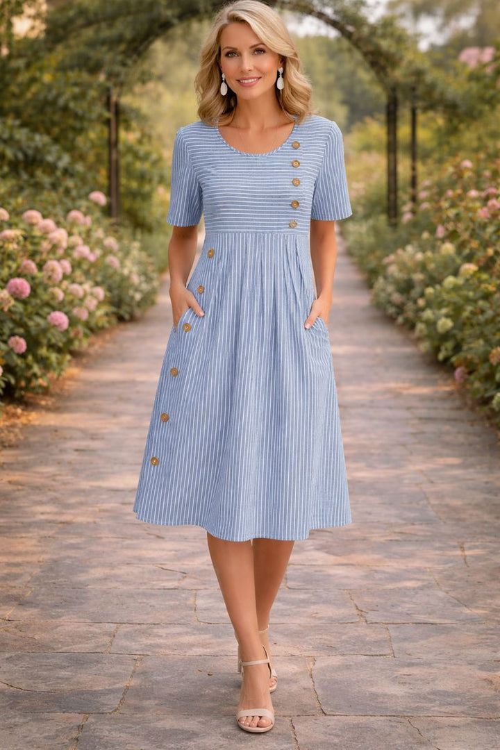 Wanda™ | Robe Midi Rayée