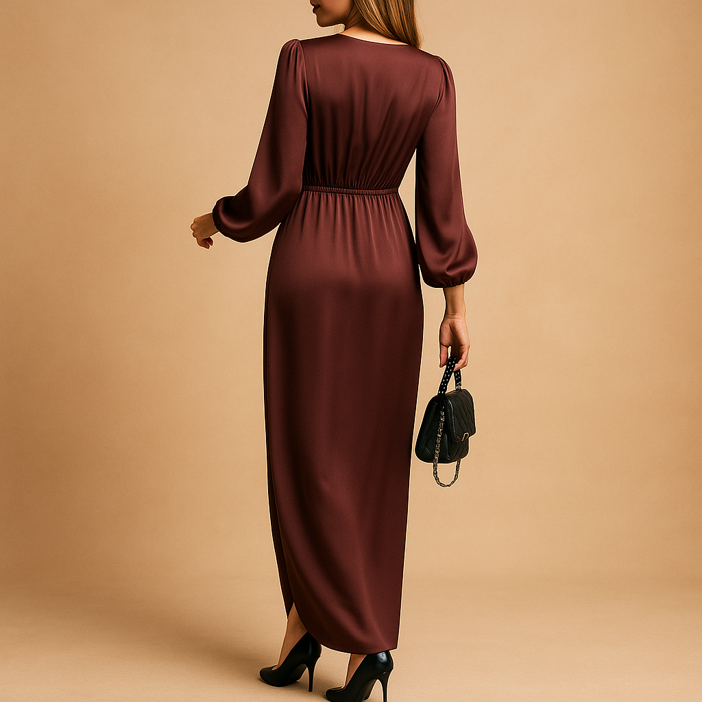 Noélie™ | Robe Midi Manches Bouffantes