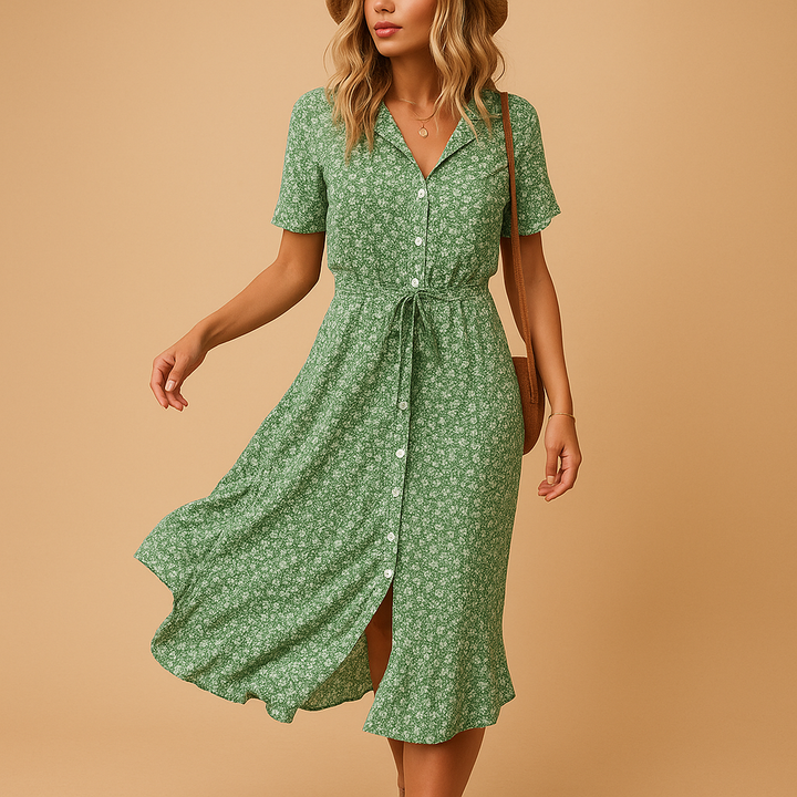 Salomé™ | Robe Florale Manches Courtes