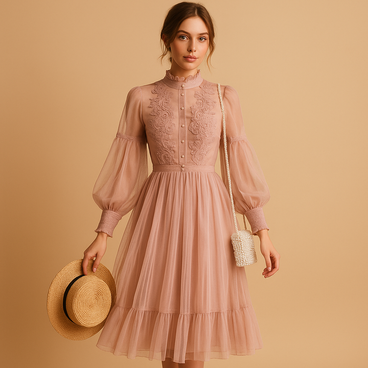 Coralie™ | Robe Fleurie Col Montant