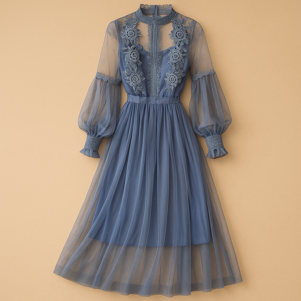 Coralie™ | Robe Fleurie Col Montant