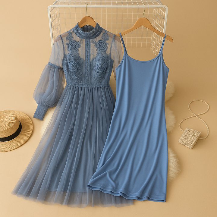 Coralie™ | Robe Fleurie Col Montant